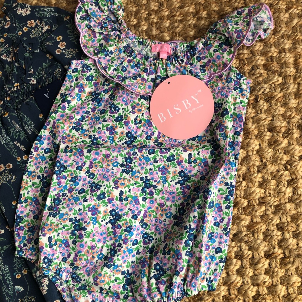 New w Tag: SET OF TWO . Bisby Bubble Romper and Mabel & Honey LS Boho Romper. - Picture 3 of 13